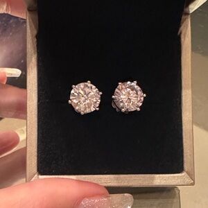 Anna Zuckerman Simulated 6 Carat Stud Earrings